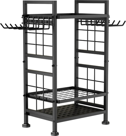 Skiennix 3-Tier Garden Tool Organizer - Heavy-Duty Storage for Up to 78 Tools | Black Metal Design