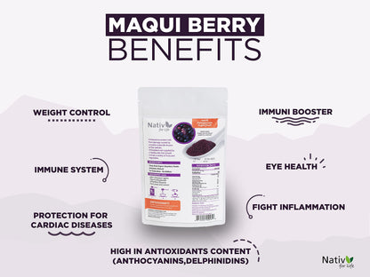 Nativforlife - Maqui Berry Powder, 4 Oz | 100% Maqui Powder, Superfood, Great Antioxidant, Made in Chile