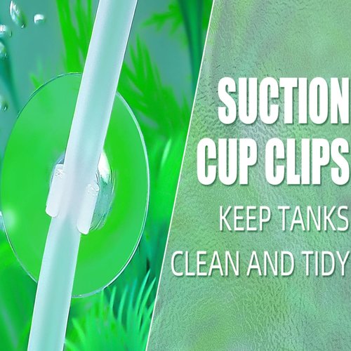 AQUANEAT Aquarium Suction Cups - 24pcs Clear Clips for 3/16" Airline Tubing Holder