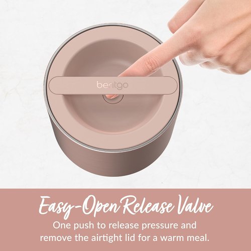 Bentgo Stainless Insulated Food Container - 2.4 Cups | Triple-Layer Vacuum Seal, Leak-Proof, Rose Gold