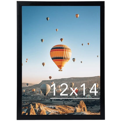 JCJMY 12x14 Picture Frame Black for Wall Hanging, Wall Mounting Horizontally or Vertically, 12 x 14 Wall Gallery Poster Photo Frames with Shatter Resistant Plexiglass, Black