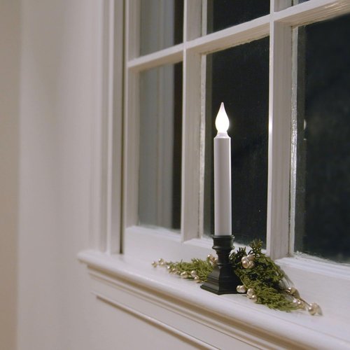 612 Vermont LED Window Candles - Battery Operated with Timer | Bright Hot Spot, Antique Bronze (Pack of 4)