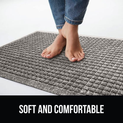 GORILLA GRIP® Ultra Absorbent Front Door Mat Outside Entrance, Traps Dirt and Moisture, HydroABSORB Indoor Outdoor Doormat Holds 1.7 Cups Water, Stain and Fade Resistant Welcome Mat, 29x17 Charcoal