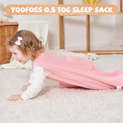 Yoofoss Baby Sleep Sack 18-24 Months Baby Wearable Blanket 100% Organic Cotton 2-Way Zipper TOG 0.5 Toddler Sleeping Sack, Lightweight Sleep Sacks for Babies