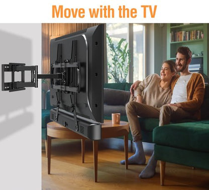 ELIVED Soundbar Mount, Sound Bar TV Bracket, for Mounting Above or Under TV, Fits Most Sound Bars Up to 15 Lbs, Tool-Free Knob Adjustable, for 23-90" tvs with Detachable Extension Arms and L-Brackets