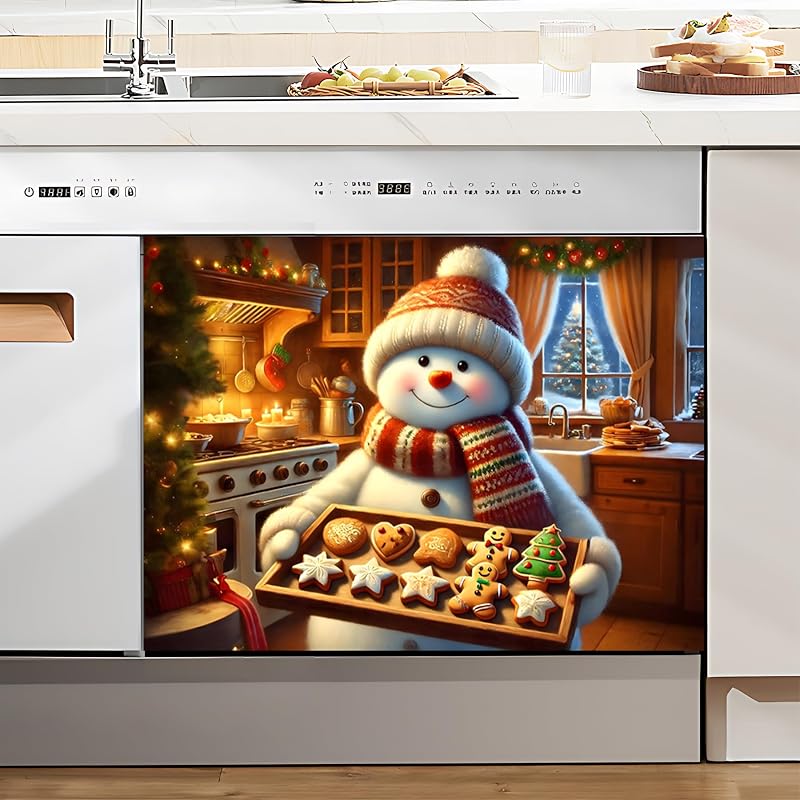 Snowman 23x17in Magnetic Dishwasher/Washing Machine Cover (Snowman-3) - Decorative Refrigerator Magnet