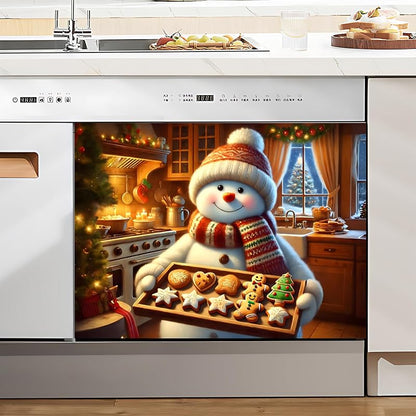 Snowman 23x17in Magnetic Dishwasher/Washing Machine Cover (Snowman-3) - Decorative Refrigerator Magnet