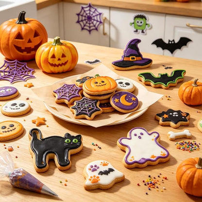 Halloween Cookie Cutters Set 5-Piece – Pumpkin, Bat, Ghost & More (Halloween medium)