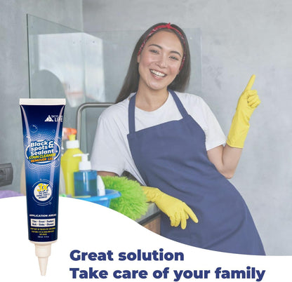 Skylar Life Grout Silicone Caulk Whitener - Black Stain Remover for Home Sinks, Kitchens, Showers & Floors (1-Pack)