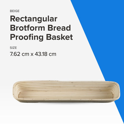 Frieling Proofing Basket - Brotform Bread Rising Banneton and Serving Basket - Baguette - 17-Inch by 4-Inch - Bread Rising Basket Baguette - Baguette Serving Basket - 17 inch Proofing Basket