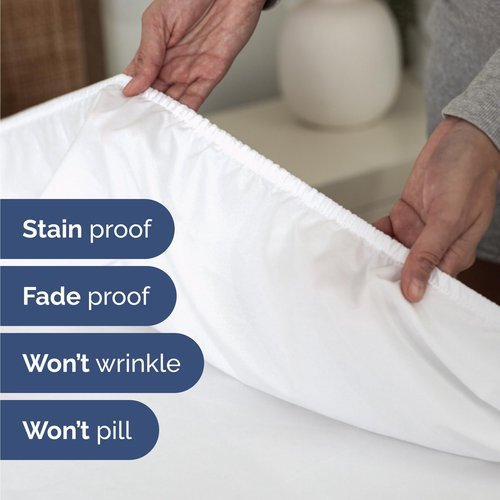 Bulk Case Pack of 20 Fitted Sheets - (20) King Size Fitted Sheets with Deep Pockets - Wholesale Bulk Bedding for Hotels, Spas & Airbnbs - Breathable & Cooling - Soft and Wrinkle Free - (King, White)