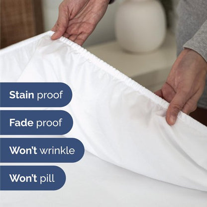 Bulk Case Pack of 20 Fitted Sheets - (20) King Size Fitted Sheets with Deep Pockets - Wholesale Bulk Bedding for Hotels, Spas & Airbnbs - Breathable & Cooling - Soft and Wrinkle Free - (King, White)