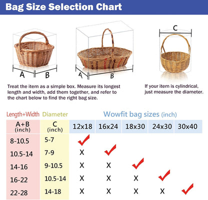 Wowfit 10 CT 16x24 Inch Clear Cellophane Gift Bags – Food-Safe Cello Bags for Small Gift Baskets, Wine Raffles, Bridal or Baby Showers, and More (No Gusset, Ribbon Not Included)