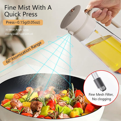 Olive Oil Sprayer by [Brand Name] - 19.6oz Glass Dispenser with Mist & Precision Pour | Ideal for BBQ, Salad, Baking