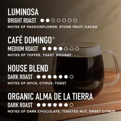 Peet's Coffee K-Cup Pods Variety Pack - 100% Arabica Coffee with Luminosa, Café Domingo & More | 40 Count