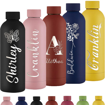 Personalized Water Bottles Custom Engraved Sports Bottles Insulated Personalized Name Logo Photo 16oz Customized Stainless Steel Bottle Cup Keep Cold Hot Office Birthday Gift for Men Women |7 Colors