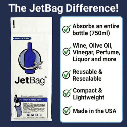 JetBag Bold - The Original ABSORBENT Wine Bottle Travel Protector Bags - Resusable Bottle Bags (6 Pack) MADE IN THE USA