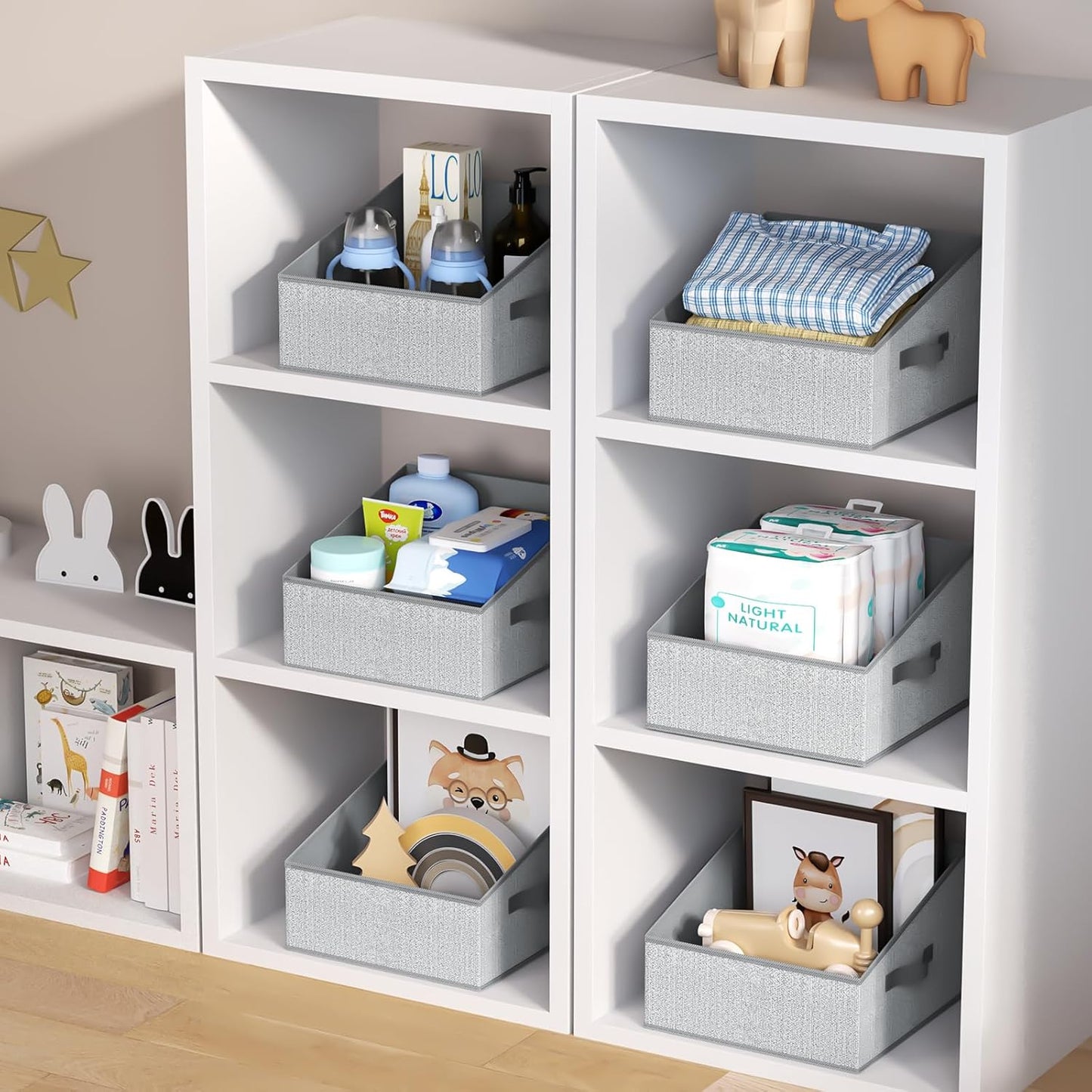 DIMJ Closet Storage Bins - Collapsible Fabric Baskets with Handles for Organizing Toys, Books, and More