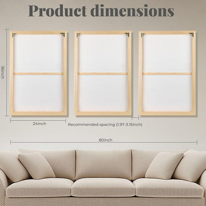 Regine Switzerland 3D Textured Abstract Wall Art - Modern Minimalist 3-Piece Set | Black, White, Beige, 24x36 In