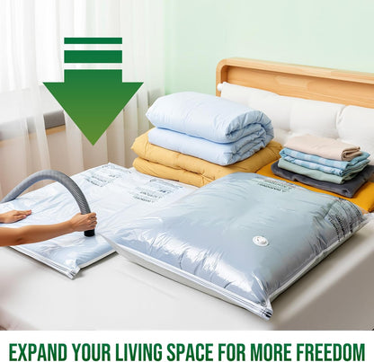 TAILI Jumbo Vacuum Storage Bags - 6 Pack Space-Saving Seal Bags for Clothing & Bedding (40x31 Inch)