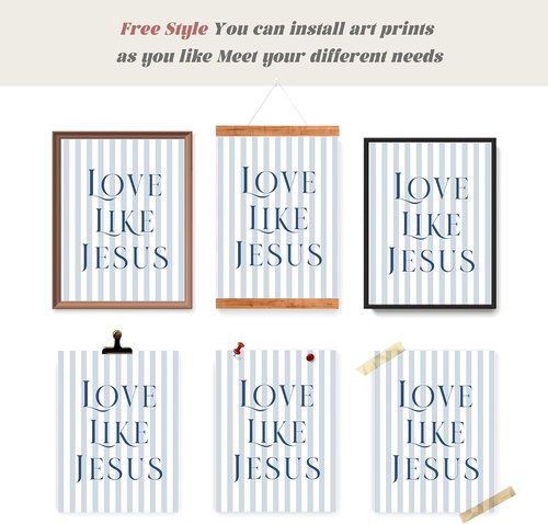 LARTSFRO Coquette Navy Blue Bow Wall Art - Inspirational Christian Decor for Teen Girls | 12x16 Inch Set of 4 Unframed Posters