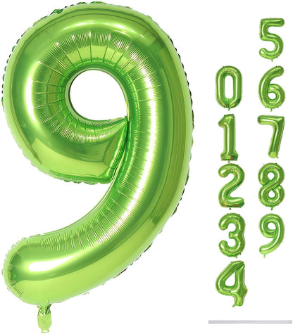 Regine Switzerland 40-Inch Green Foil Number 9 Balloon - Large Helium Decoration for Birthdays & Anniversaries