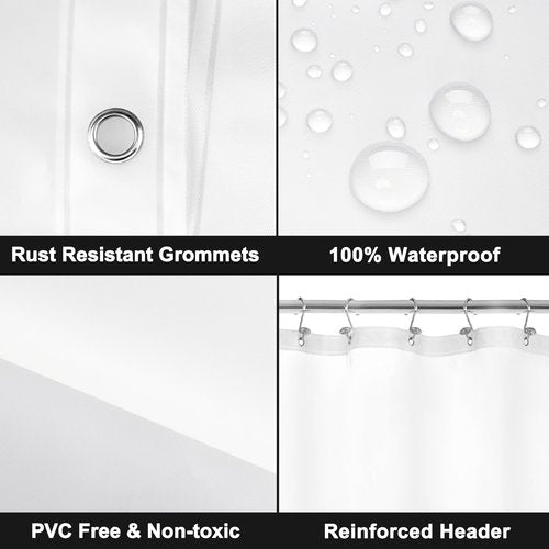 Barossa Design Clawfoot Tub Shower Curtain Liner with 12 Magnets - 180" W x 60" H Short PEVA Shower Curtain Wrap Around for Bathroom, Waterproof PVC Free & Metal Grommets - Frosted, 180x60