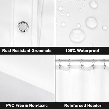 Barossa Design Clawfoot Tub Shower Curtain Liner with 12 Magnets - 180" W x 60" H Short PEVA Shower Curtain Wrap Around for Bathroom, Waterproof PVC Free & Metal Grommets - Frosted, 180x60