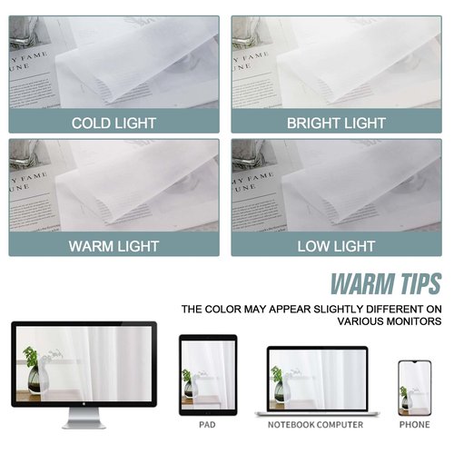 Ebesto White Sheer Curtains for Bedroom 84 Inches Long 2 Panels Set, Light Filtering Elegant Soft Airy Modern Sheer White Curtains for Living Room, Dual Rod Pocket Window Drapes, 2x40Wx84L Inches