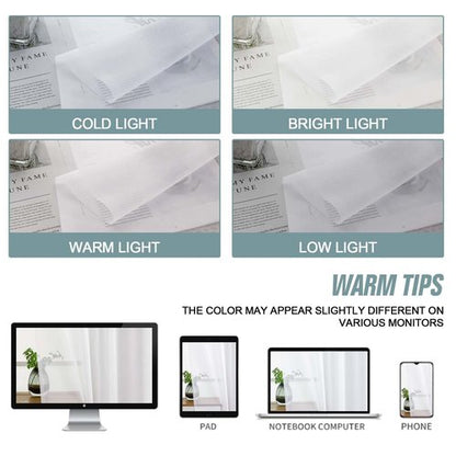 Ebesto White Sheer Curtains for Bedroom 84 Inches Long 2 Panels Set, Light Filtering Elegant Soft Airy Modern Sheer White Curtains for Living Room, Dual Rod Pocket Window Drapes, 2x40Wx84L Inches