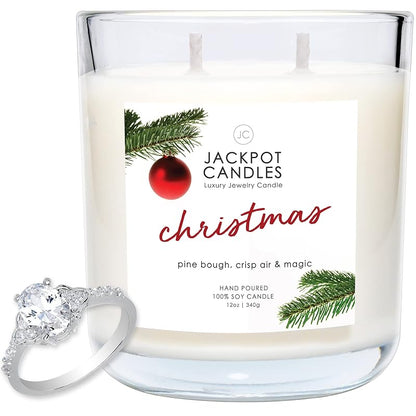Ring Inside Christmas Candle by Jackpot Candles - Ring Size 7