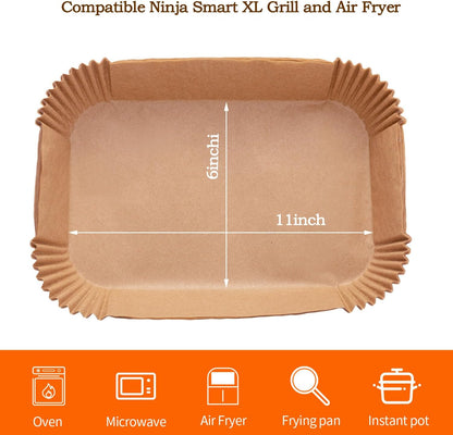 Ninja Foodi XL Air Fryer Liners - 100PCS Rectangular Disposable Paper for Easy Cooking Cleanup
