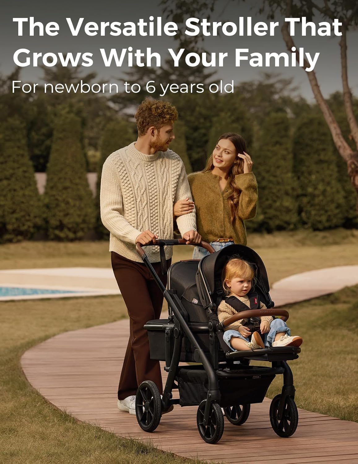 Momcozy Convertible Baby Stroller - 23 Configurations, Carry-Cot & Seat Included, Large PU Wheels | All-Wheel Suspension & UPF50+ Canopy
