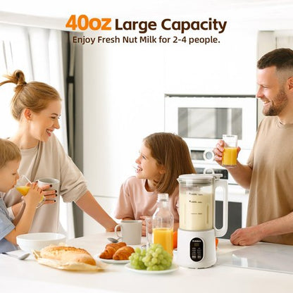 8 in 1 Automatic Nut Milk Maker, Almond Milk Maker,40oz （1200ML）Automatic Soy Milk Maker for Homemade Oat, Coconut, Soy, Plant Based Milks with Delay Start/Keep Warm/Boil Water