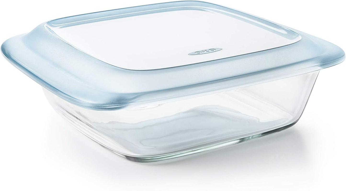 OXO Good Grips 2 Qt Glass Baking Dish - Freezer-to-Oven Safe with Lid | 8 x 8 Inches
