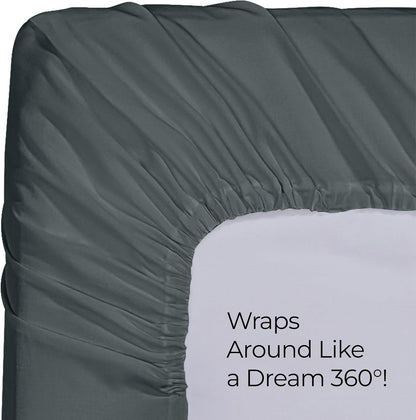 Utopia Bedding King Fitted Sheet - Deep Pocket Polyester - Fade & Shrinkage Resistant - Grey