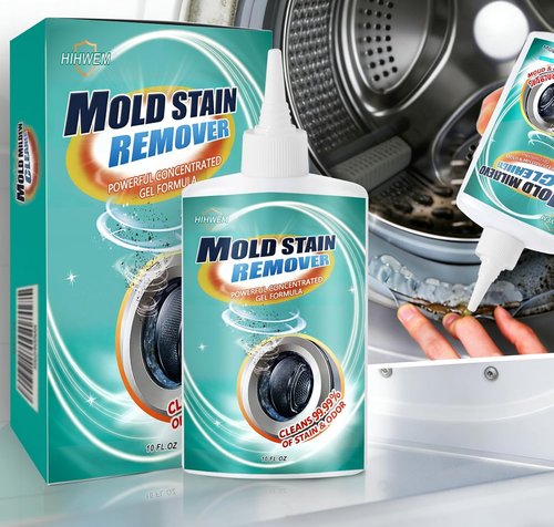 HIHWEM Mold Stain Remover Gel - Effective Washing Machine Seal Cleaner for Tiles & Grout | 10 Oz