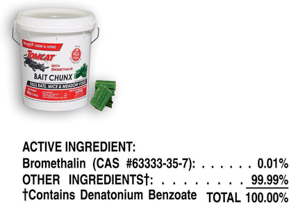Tomcat Bromethalin Bait Chunx - Effective Rat & Mice Control for Professionals | 4.25 lbs Pail