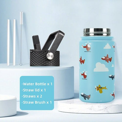 BJPKPK Insulated Water Bottle - 15 oz Stainless Steel Flask with Straw Lid | Leak-Proof & BPA-Free