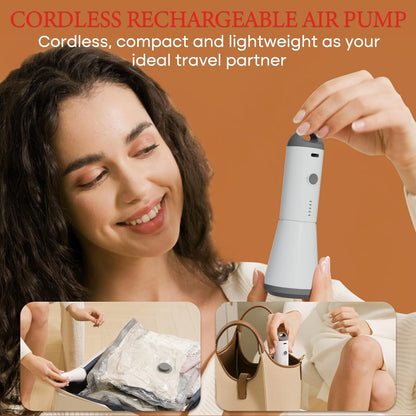 Vacbird Travel Vacuum Storage Bags - 12 Pack with Rechargeable Cordless Pump | Compression Packing for Clothes, Luggage & More