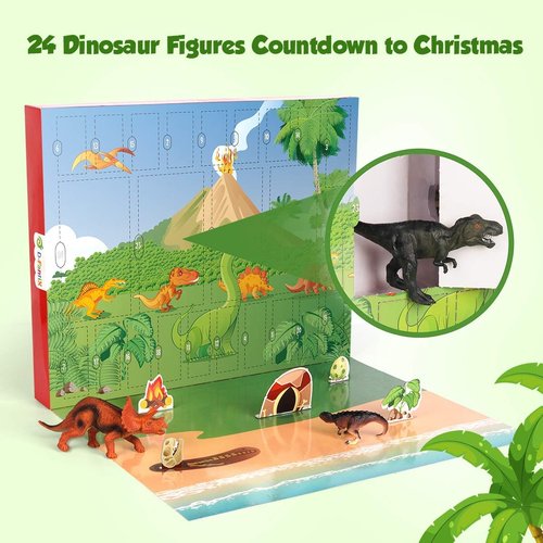 D-FantiX Dinosaur Advent Calendar 2025 - 24-Day Countdown to Christmas | Fun Xmas Gift for Kids Ages 3-6