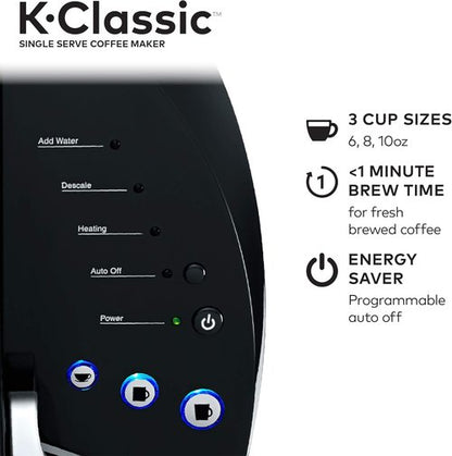 Keurig K-Classic Coffee Maker - Single-Serve K-Cup Pod System - Sleek Black Design