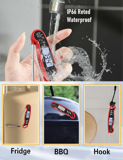 Searon Digital Meat Thermometer - Instant Read, Waterproof & Backlit | Perfect for BBQ, Grilling & Baking
