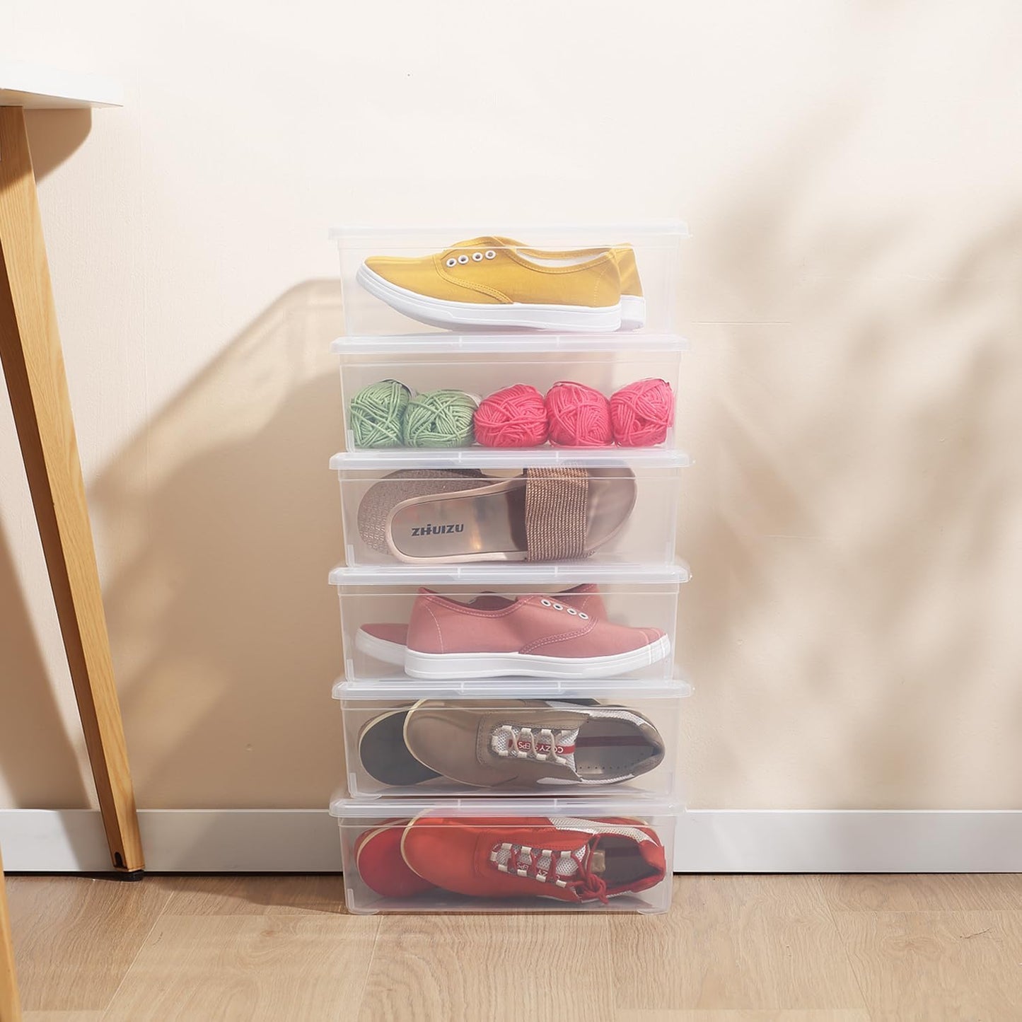 Novelinks 12-Pack Plastic Storage Bins - 6QT Stackable Clear Containers with Lids for Home & Office Organization
