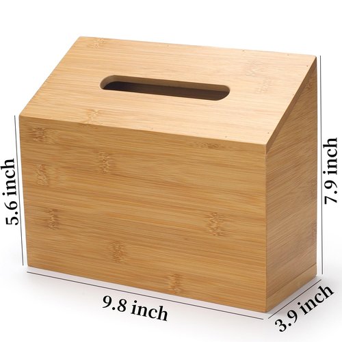 Hand Towel Box Cover Compatible with Kleenex Disposable Paper Hand Towels, Bamboo Wood Hand Towel Holder for Bathroom Kitchen Living Room Countertop
