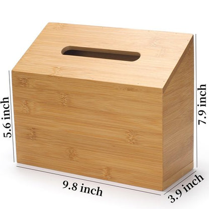 Hand Towel Box Cover Compatible with Kleenex Disposable Paper Hand Towels, Bamboo Wood Hand Towel Holder for Bathroom Kitchen Living Room Countertop