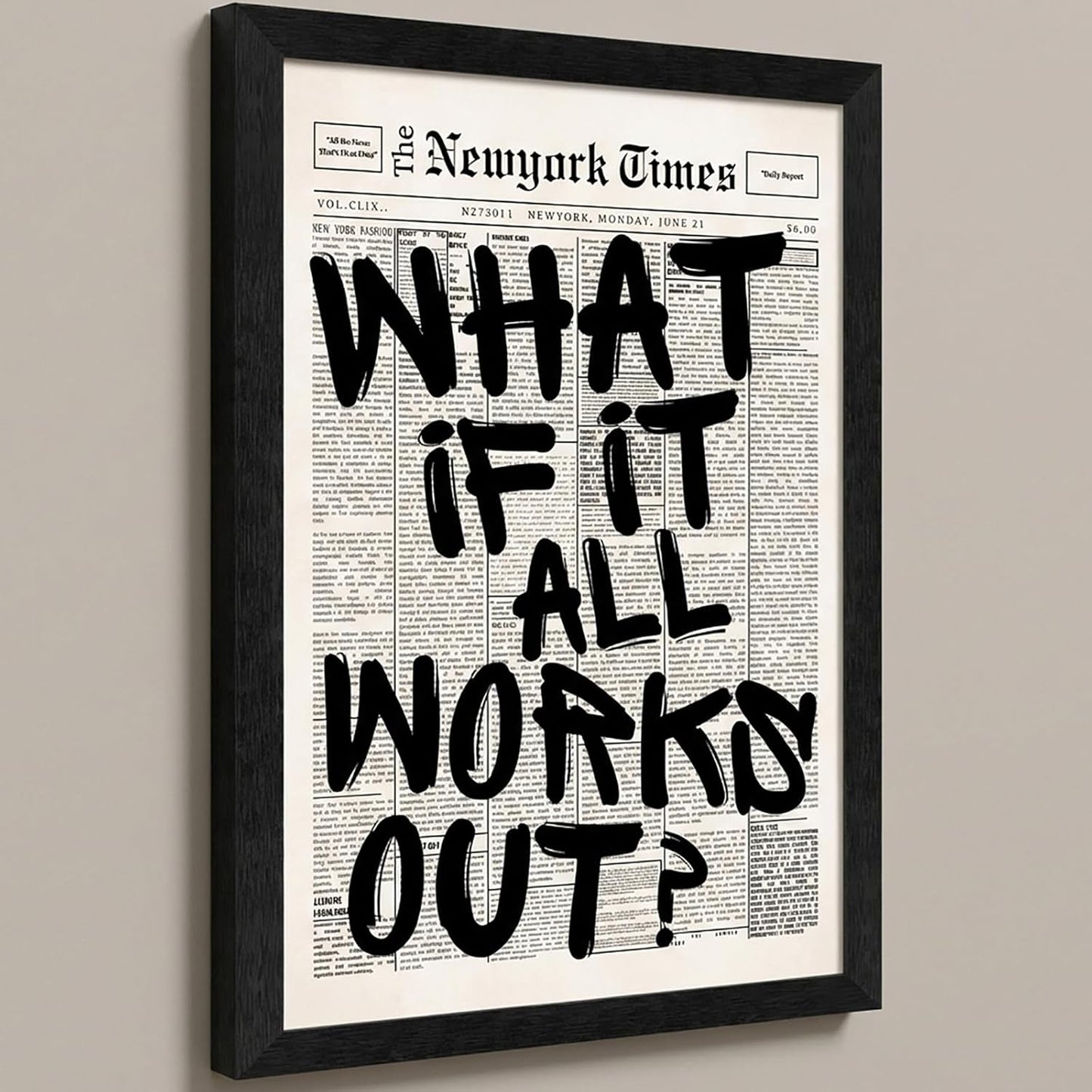 Skiennix 16X20 Inch Black Frame - Motivational Canvas Wall Art | Inspirational Quote Print for Home & Office