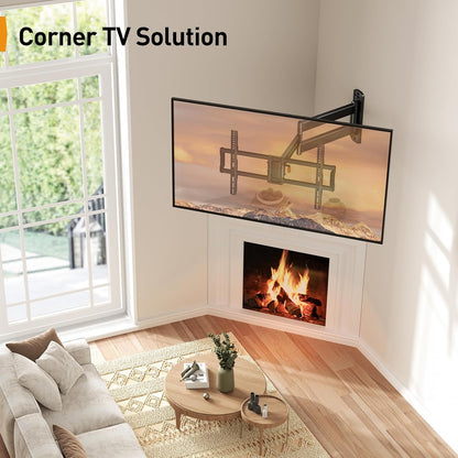 Perlegear Corner TV Wall Mount - Full Motion Bracket for 37-75 Inch TVs | 32.37” Extension & Tilt, Max VESA 600x400mm, 100 lbs Capacity