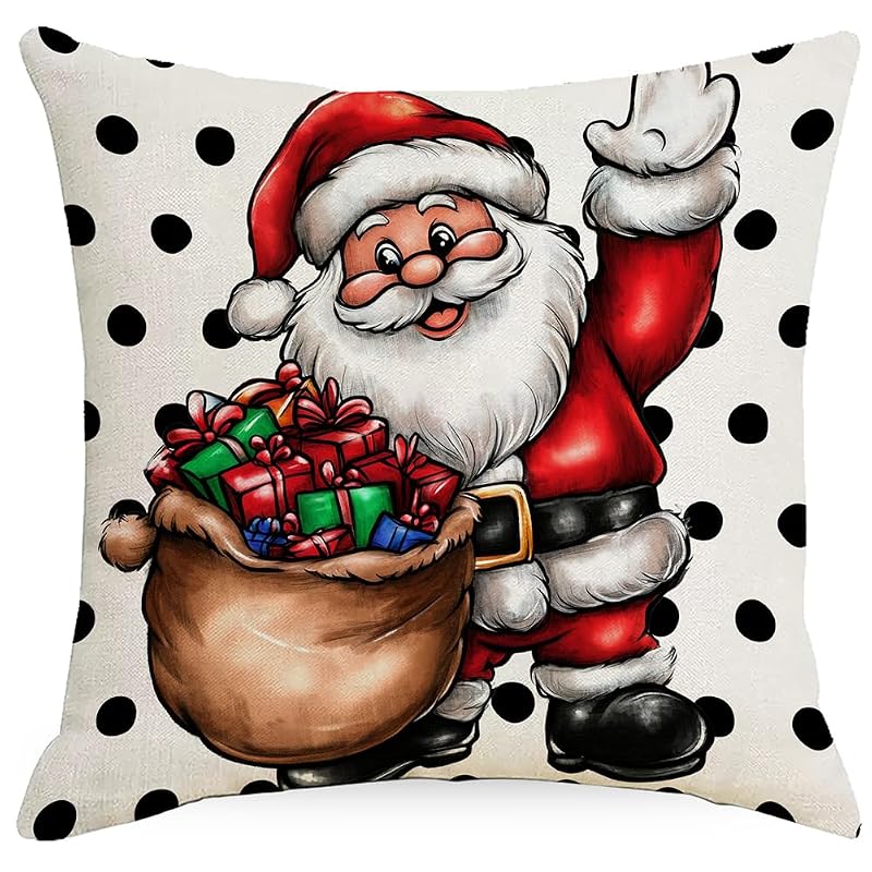 Variation of THIS listing Christmas Pillow Covers 18 x 18 Set of 2 – Double-Sided Santa Elk Shield, 18x18 Covers