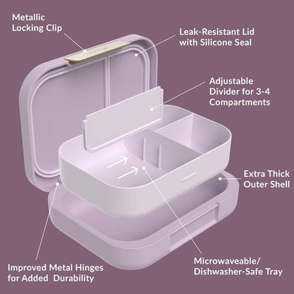 Bentgo Modern Bento Lunch Box - Leak-Resistant, 5.5 Cup Capacity, 3-4 Compartments | BPA-Free, Dishwasher Safe (Orchid)